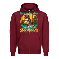 Burgundy life is better with a australian shepherd Zipper Hoodie - texasbilliewilder