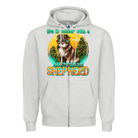 Dove Grey life is better with a australian shepherd Zipper Hoodie - texasbilliewilder