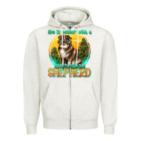 Oatmeal Heather life is better with a australian shepherd Zipper Hoodie - texasbilliewilder