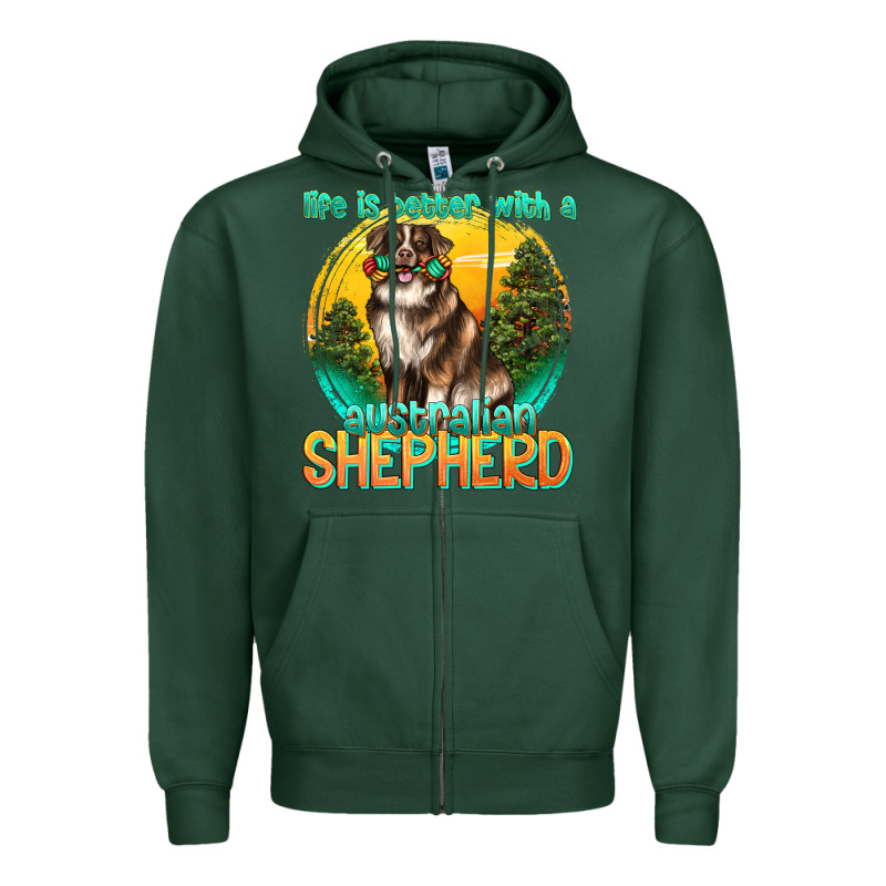 Life Is Better With A Australian Shepherd Zipper Hoodie by texasbilliewilder | Teevron