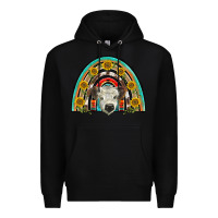 Black scottish white calf  rainbow Premium Hoodie - BarkalooDesign