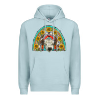 Blue Mist scottish white calf  rainbow Premium Hoodie - BarkalooDesign