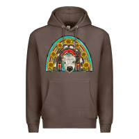 Coffee scottish white calf  rainbow Premium Hoodie - BarkalooDesign