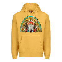 Mustard scottish white calf  rainbow Premium Hoodie - BarkalooDesign