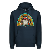 Navy scottish white calf  rainbow Premium Hoodie - BarkalooDesign