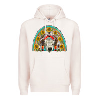 Pale Pink scottish white calf  rainbow Premium Hoodie - BarkalooDesign