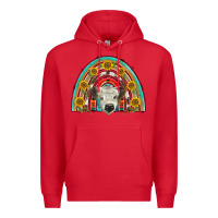 Red scottish white calf  rainbow Premium Hoodie - BarkalooDesign