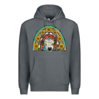 Rock scottish white calf  rainbow Premium Hoodie - BarkalooDesign