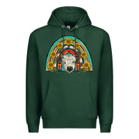 Sports Green scottish white calf  rainbow Premium Hoodie - BarkalooDesign