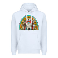 White scottish white calf  rainbow Premium Hoodie - BarkalooDesign