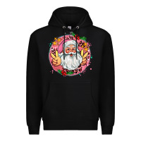 Black merry christmas peace santa Premium Hoodie - AdoDesignShop