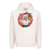 Pale Pink merry christmas peace santa Premium Hoodie - AdoDesignShop