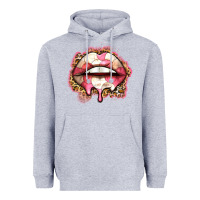 Heather Grey volleyball lips Heavyweight Hoodie - Zillion Design Studio