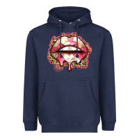 Navy volleyball lips Heavyweight Hoodie - Zillion Design Studio