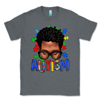 Charcoal Heather autism afro man Classic Tee - texasbilliewilder
