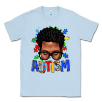 Dusty Blue autism afro man Classic Tee - texasbilliewilder