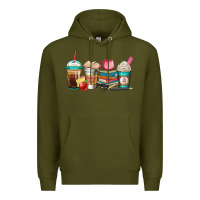 Army Green teacher fuel coffee cups Premium Hoodie - Jasminsmagicworld