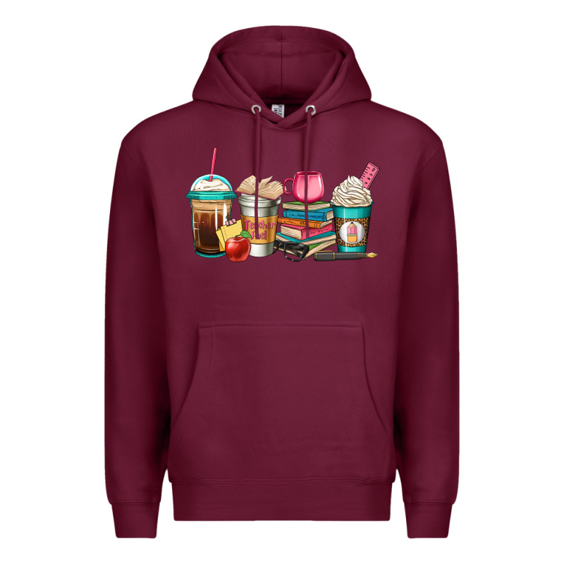 Teacher Fuel Coffee Cups Premium Hoodie by Jasminsmagicworld | Teevron