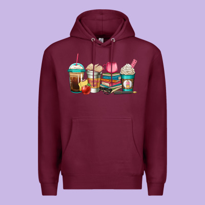 Teacher Fuel Coffee Cups Premium Hoodie Designed By Jasminsmagicworld