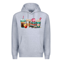Heather Grey teacher fuel coffee cups Premium Hoodie - Jasminsmagicworld