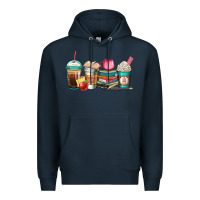 Navy teacher fuel coffee cups Premium Hoodie - Jasminsmagicworld