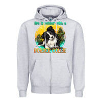 Heather Grey life is better with a border collie Zipper Hoodie - texasbilliewilder