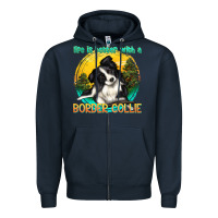 Navy life is better with a border collie Zipper Hoodie - texasbilliewilder