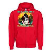 Red life is better with a border collie Zipper Hoodie - texasbilliewilder