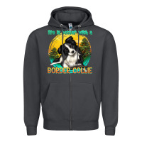 Smoke life is better with a border collie Zipper Hoodie - texasbilliewilder