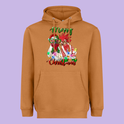 Christmas Roosters Heavyweight Hoodie Designed By Ranaportraitstore