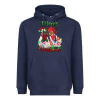 Navy christmas roosters Heavyweight Hoodie - RanaPortraitStore