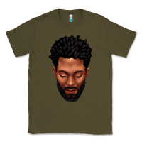 Army Green bearded black man portrait Classic Tee - texasbilliewilder