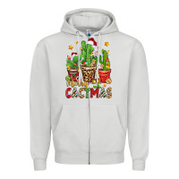 Dove Grey christmas cactus merry cactmas Zipper Hoodie - Zillion Design Studio