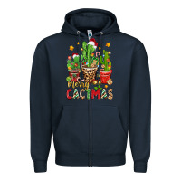 Navy christmas cactus merry cactmas Zipper Hoodie - Zillion Design Studio