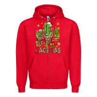 Red christmas cactus merry cactmas Zipper Hoodie - Zillion Design Studio