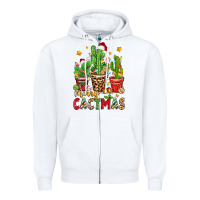 White christmas cactus merry cactmas Zipper Hoodie - Zillion Design Studio