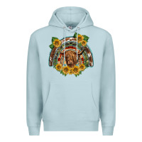 Blue Mist scottish calf sunflowers rainbow Premium Hoodie - BarkalooDesign