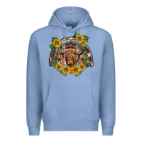 Colony Blue scottish calf sunflowers rainbow Premium Hoodie - BarkalooDesign
