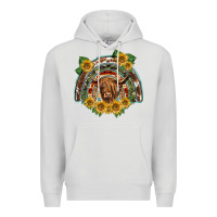 Dove Grey scottish calf sunflowers rainbow Premium Hoodie - BarkalooDesign