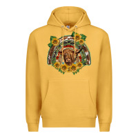 Mustard scottish calf sunflowers rainbow Premium Hoodie - BarkalooDesign