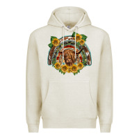 Oatmeal Heather scottish calf sunflowers rainbow Premium Hoodie - BarkalooDesign