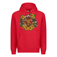 Red scottish calf sunflowers rainbow Premium Hoodie - BarkalooDesign