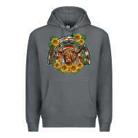 Rock scottish calf sunflowers rainbow Premium Hoodie - BarkalooDesign
