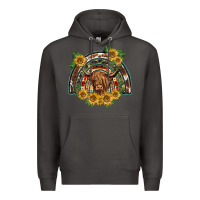 Smoke scottish calf sunflowers rainbow Premium Hoodie - BarkalooDesign