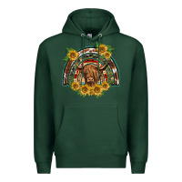 Sports Green scottish calf sunflowers rainbow Premium Hoodie - BarkalooDesign