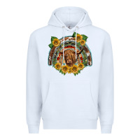 White scottish calf sunflowers rainbow Premium Hoodie - BarkalooDesign