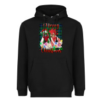Black christmas roosters with background Heavyweight Hoodie - RanaPortraitStore