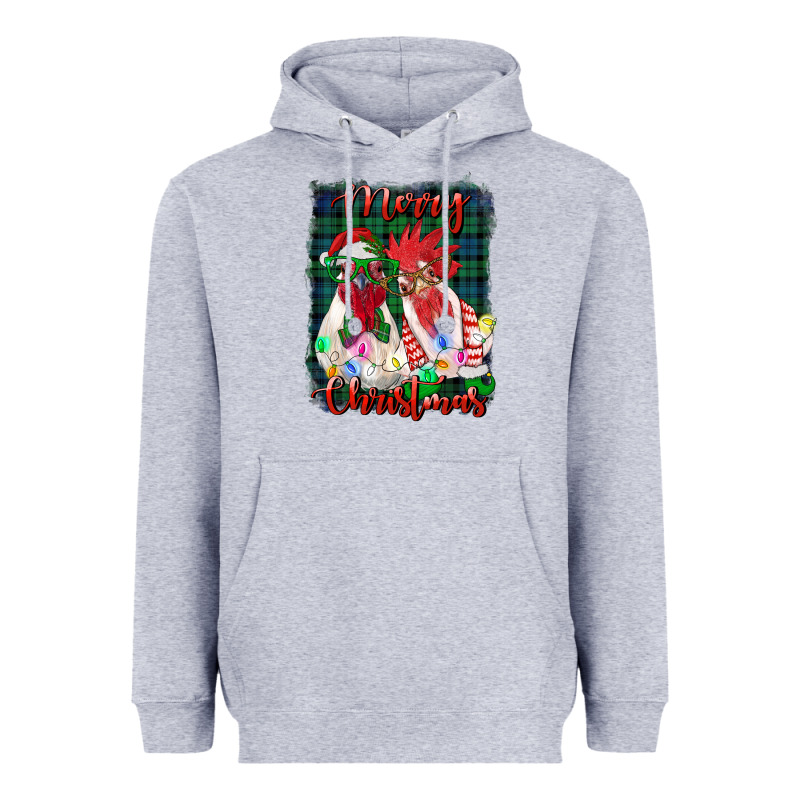 Christmas Roosters With Background Heavyweight Hoodie by RanaPortraitStore | Teevron