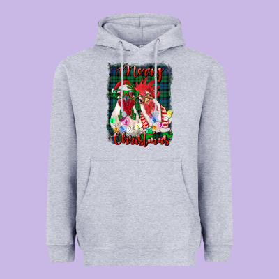 Christmas Roosters With Background Heavyweight Hoodie Designed By Ranaportraitstore