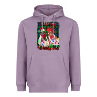 Lavender christmas roosters with background Heavyweight Hoodie - RanaPortraitStore